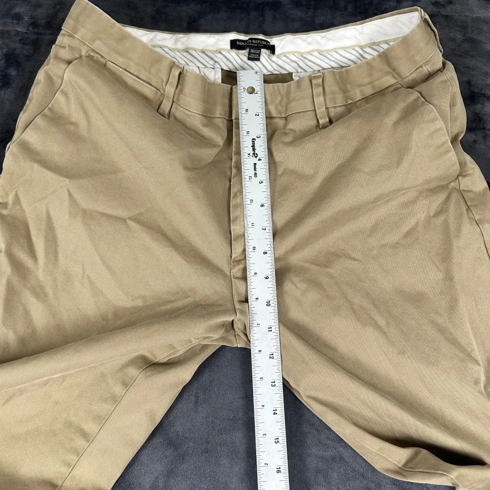 Banana Republic Tapered Fit Chino Pants Mens 36x32 Khaki Tan Stretch Cotton